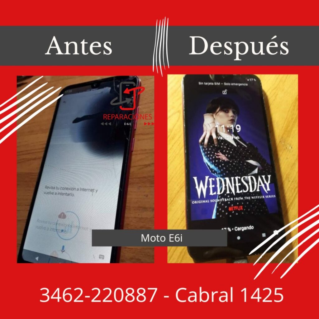 Antes y después de cambio de módulo en Motorola e6i